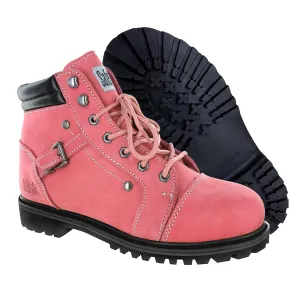 Fusion English Waterproof Work Boots - Pink Steel Toe 8M | Leather Work Boots Equipped with A Rugged Goodyear Welt Construction, Oil Resistant Outsoles and Cushioned Insoles