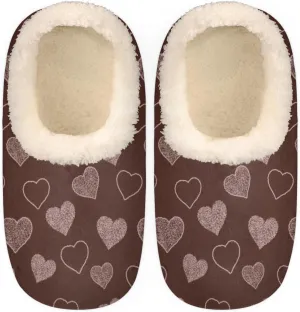 Geometric Cactus Floral Slippers for Women， Soft Cozy Warm Fuzzy Memory Foam House Slippers， Non Slip Closed Back Winter Comfy Plush Ladies House Shoes for Indoor Bedroom