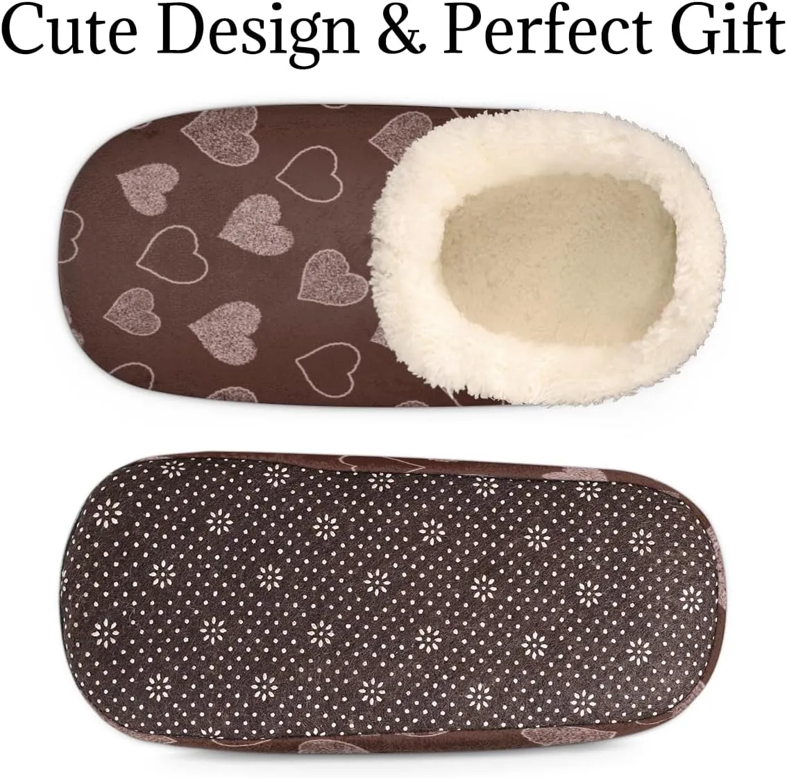 Geometric Cactus Floral Slippers for Women， Soft Cozy Warm Fuzzy Memory Foam House Slippers， Non Slip Closed Back Winter Comfy Plush Ladies House Shoes for Indoor Bedroom