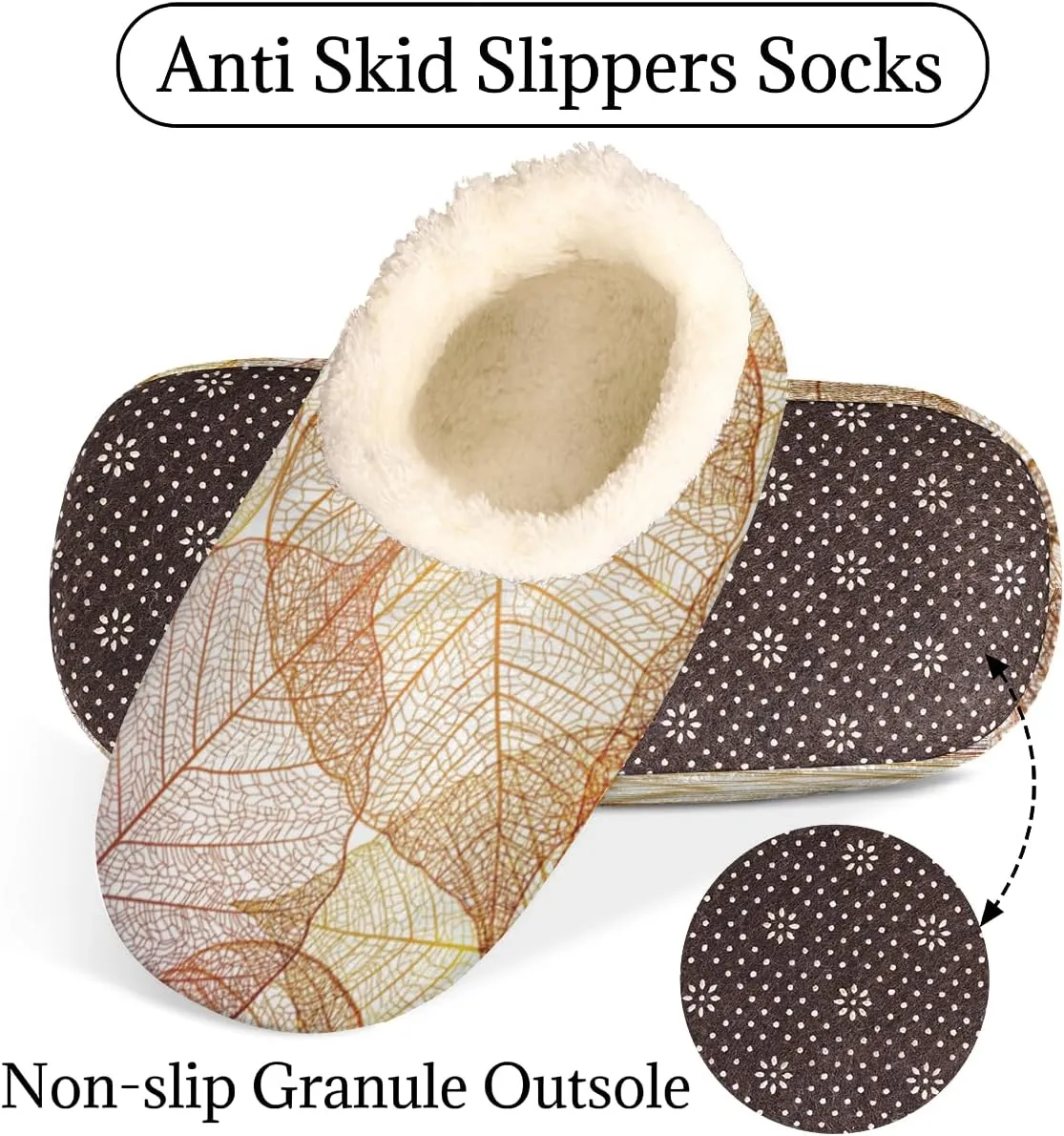 Geometric Cactus Floral Slippers for Women， Soft Cozy Warm Fuzzy Memory Foam House Slippers， Non Slip Closed Back Winter Comfy Plush Ladies House Shoes for Indoor Bedroom