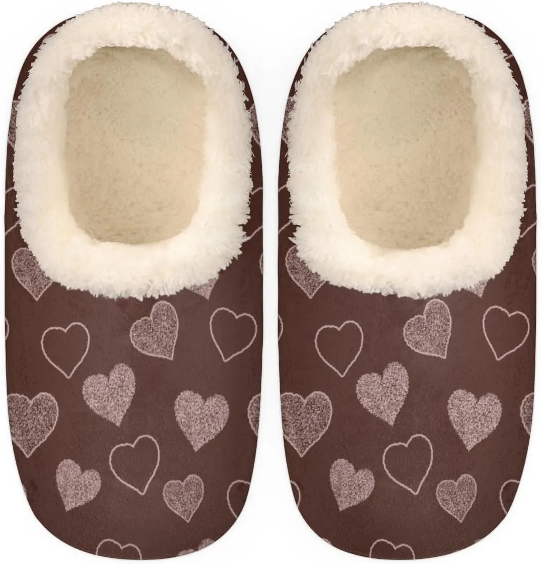 Geometric Cactus Floral Slippers for Women， Soft Cozy Warm Fuzzy Memory Foam House Slippers， Non Slip Closed Back Winter Comfy Plush Ladies House Shoes for Indoor Bedroom