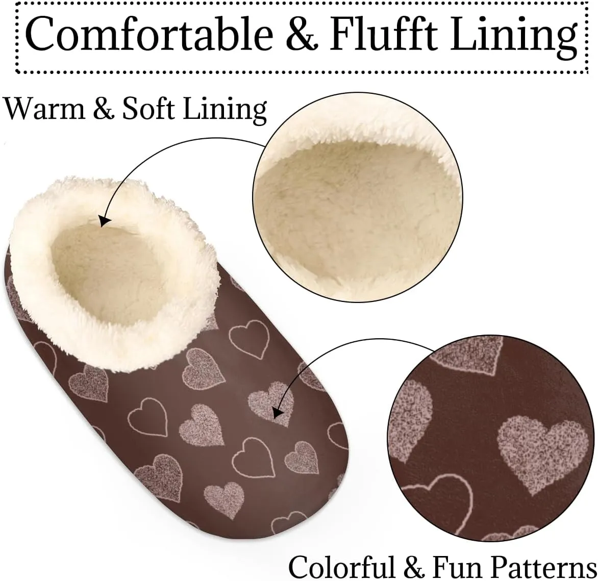 Geometric Cactus Floral Slippers for Women， Soft Cozy Warm Fuzzy Memory Foam House Slippers， Non Slip Closed Back Winter Comfy Plush Ladies House Shoes for Indoor Bedroom