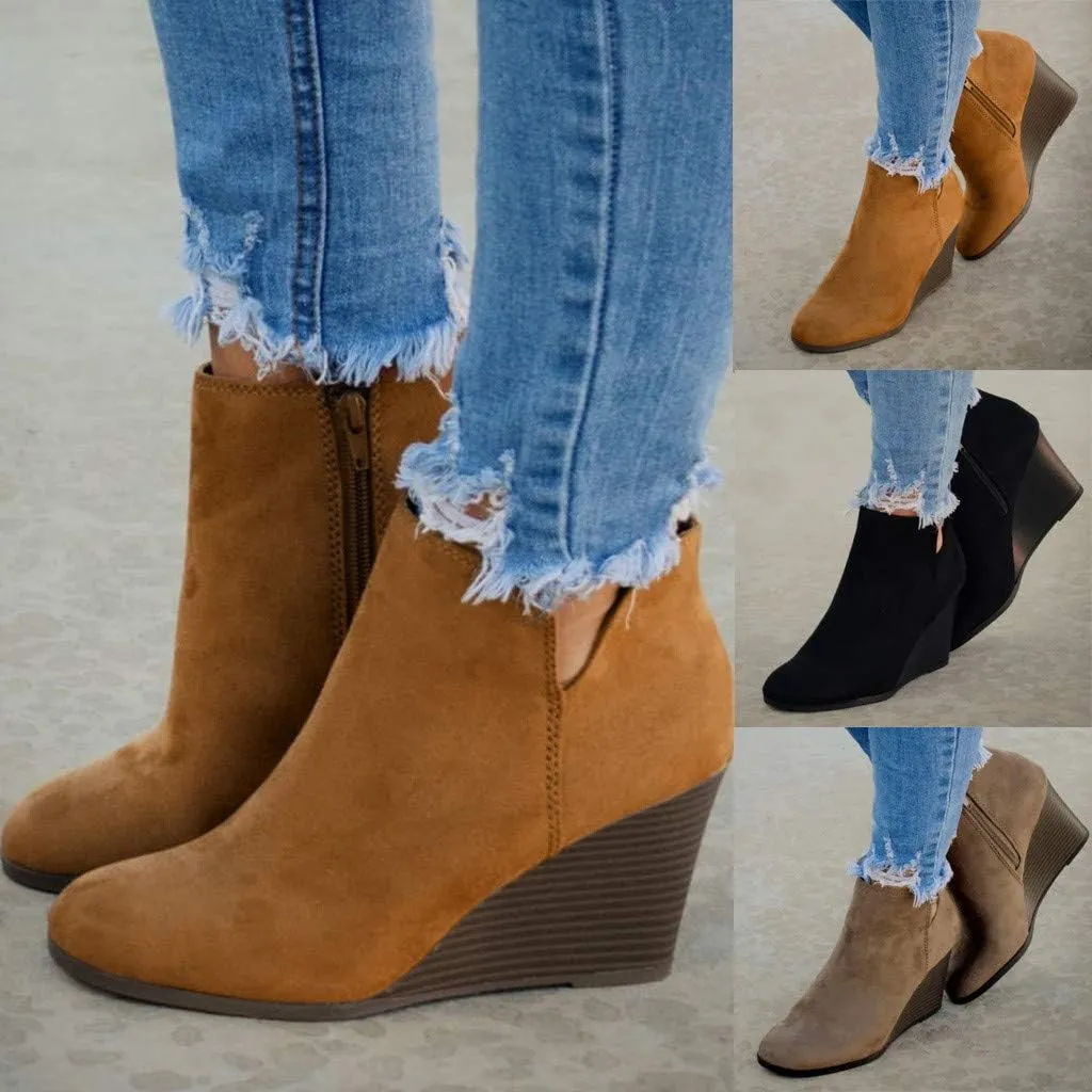 Gibobby Ankle Booties for Women Low Heel,Womens Ankle Boots Pointed Toe Faux Stacked Chunky Heels Tassels Side Zipper Booties