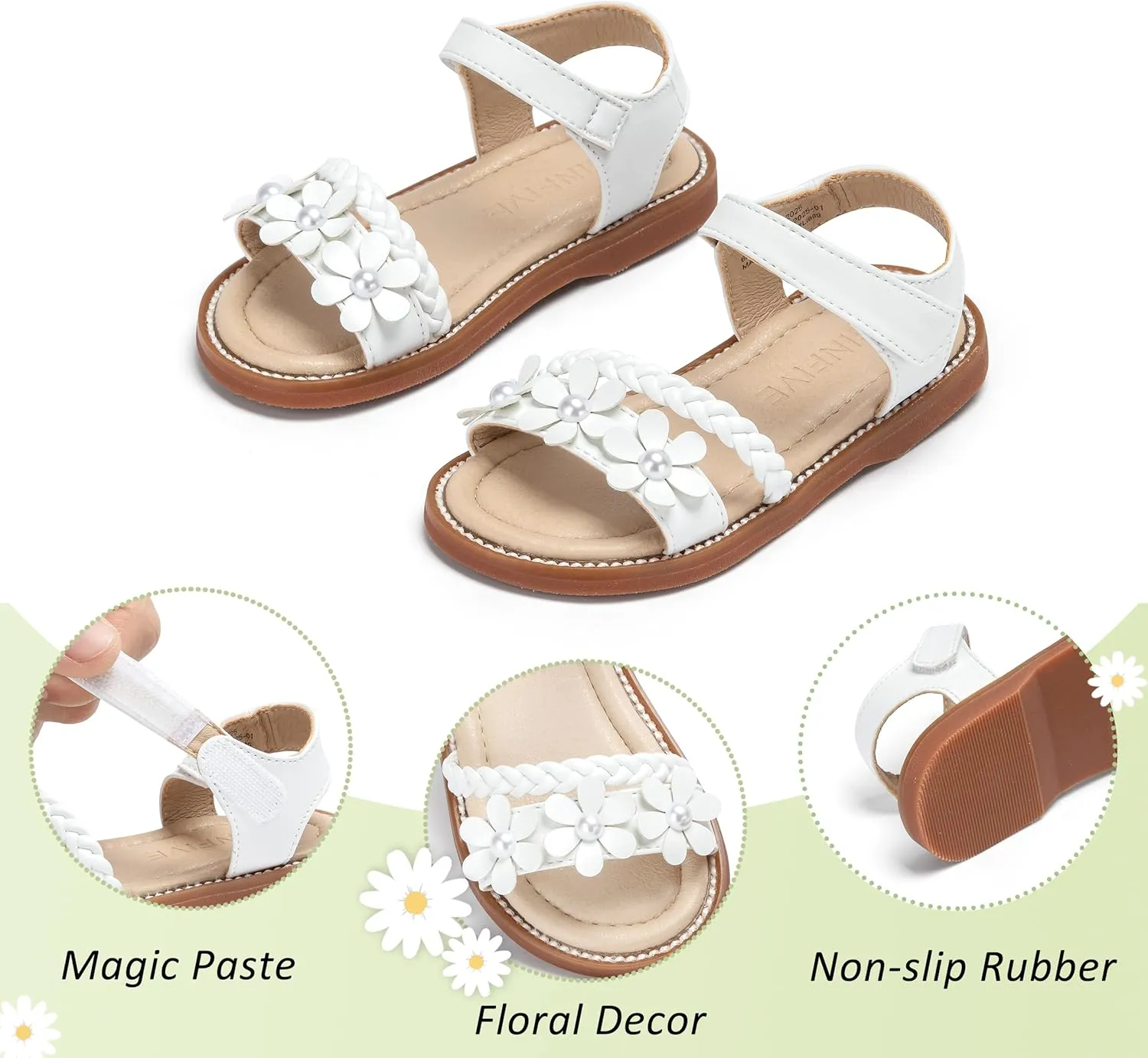 GINFIVE Toddler Girls Sandals Little Girls Kids Summer Shoes Toddler Sandals