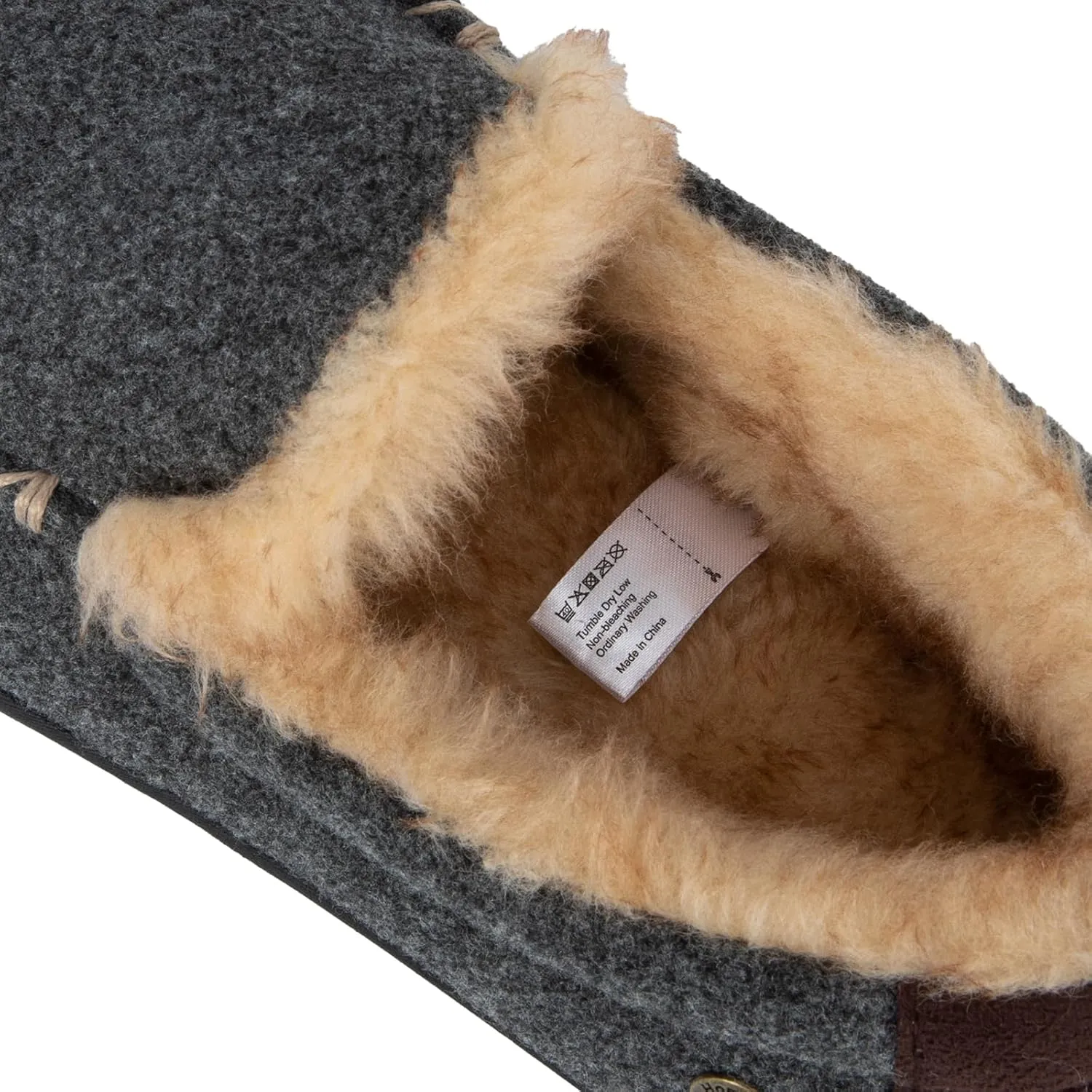 HomeTop Men's Memory Foam Moccasin Slippers, Indoor and Outdoor Warm Fuzzy Fleece House Shoes