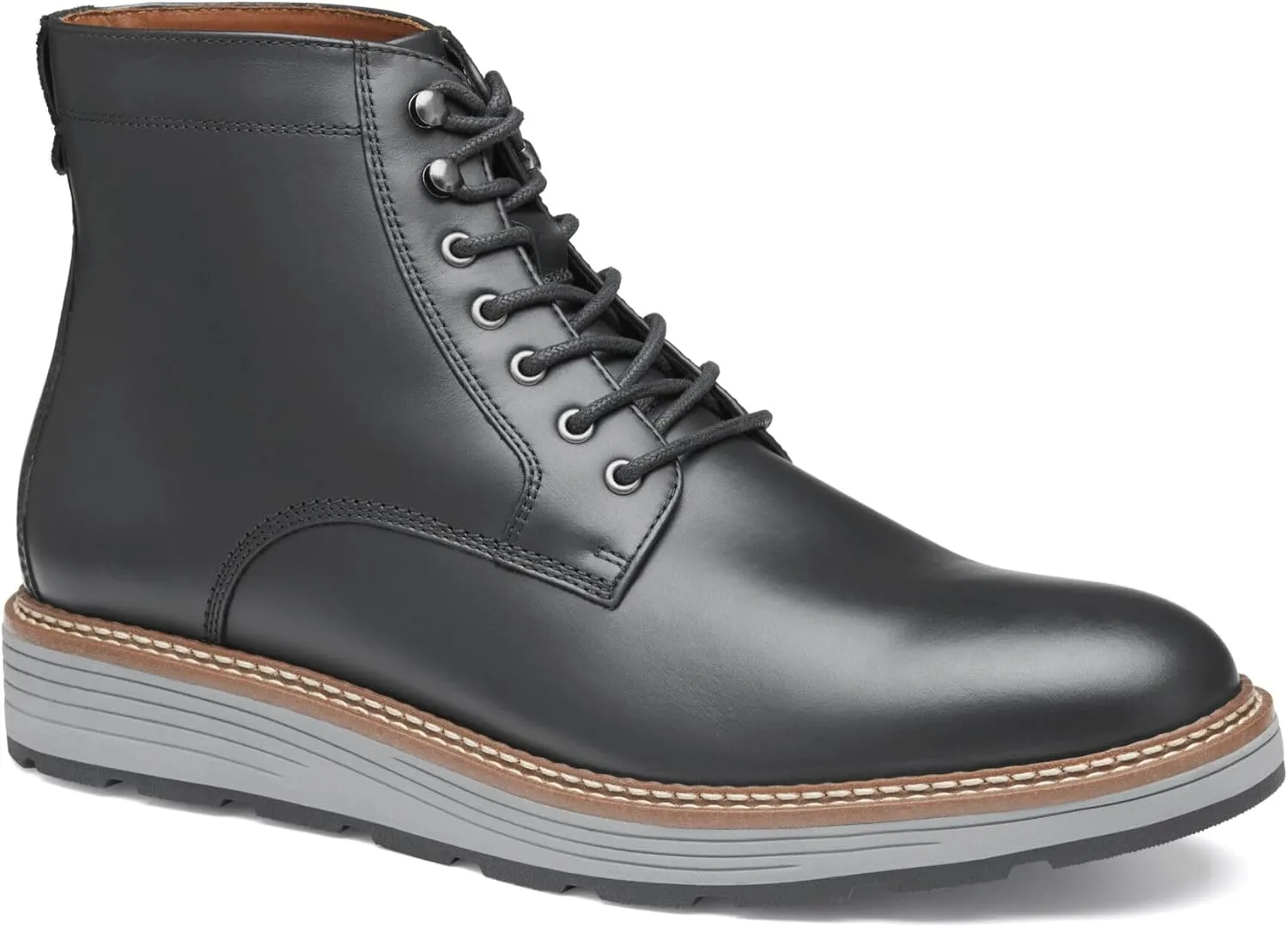 Johnston & Murphy Upton Lug Plain Toe Men’s Boot – Mens Leather Boots, Waterproof Casual Mens Work Boots