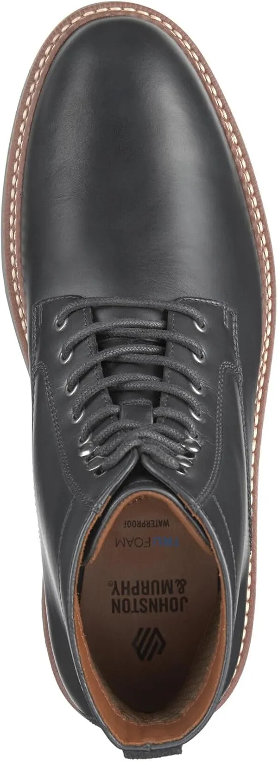 Johnston & Murphy Upton Lug Plain Toe Men’s Boot – Mens Leather Boots, Waterproof Casual Mens Work Boots