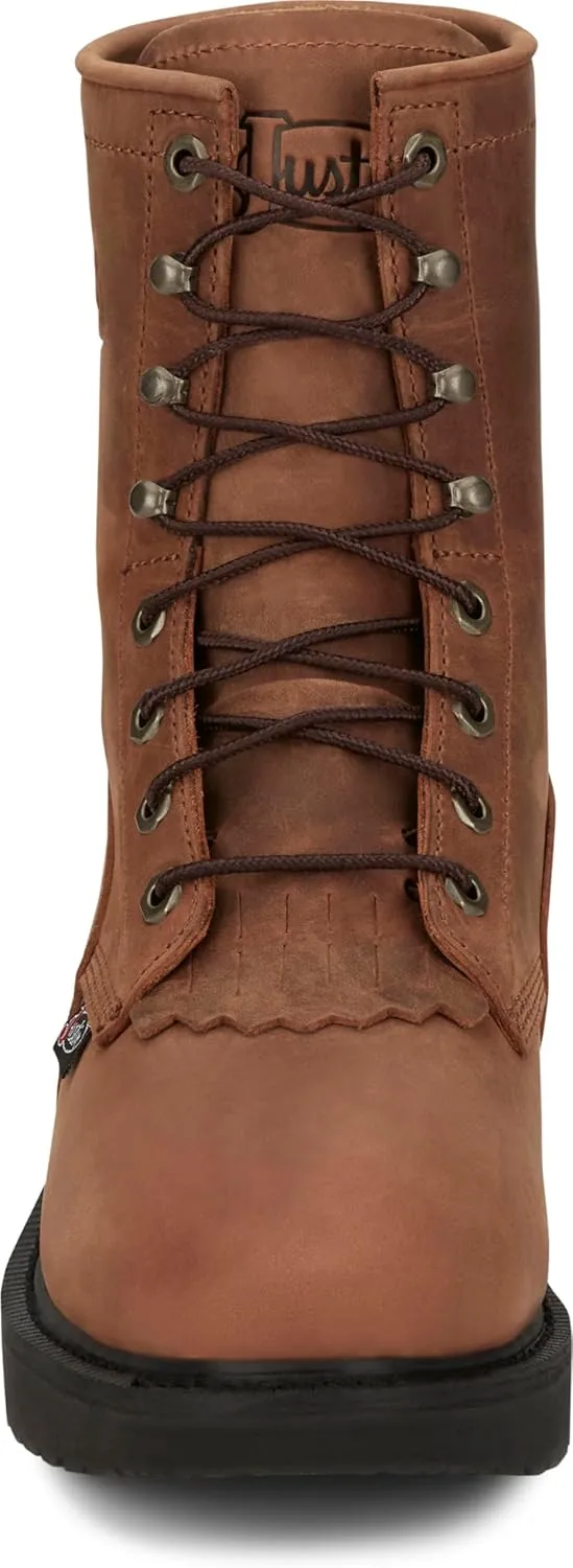 Justin Men's 8" Conductor Lace-Up Work Boot Steel Toe - Ow764