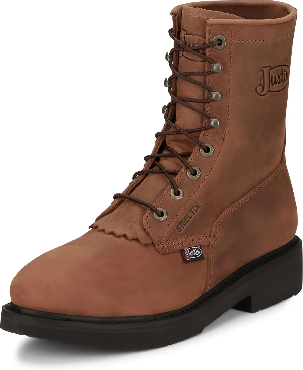 Justin Men's 8" Conductor Lace-Up Work Boot Steel Toe - Ow764