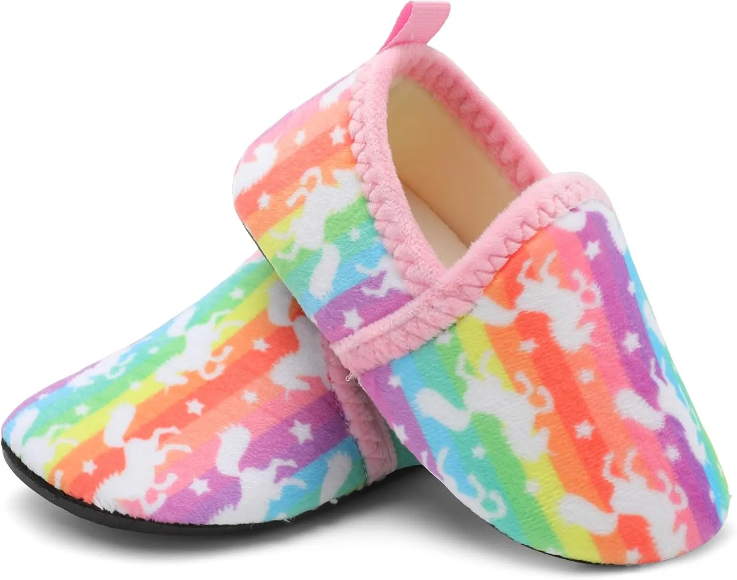 L-RUN Toddler Boys Girls House Slippers Indoor Home Shoes Warm Slipper Socks for Kids Baby Soft Winter Warm Walking Shoes