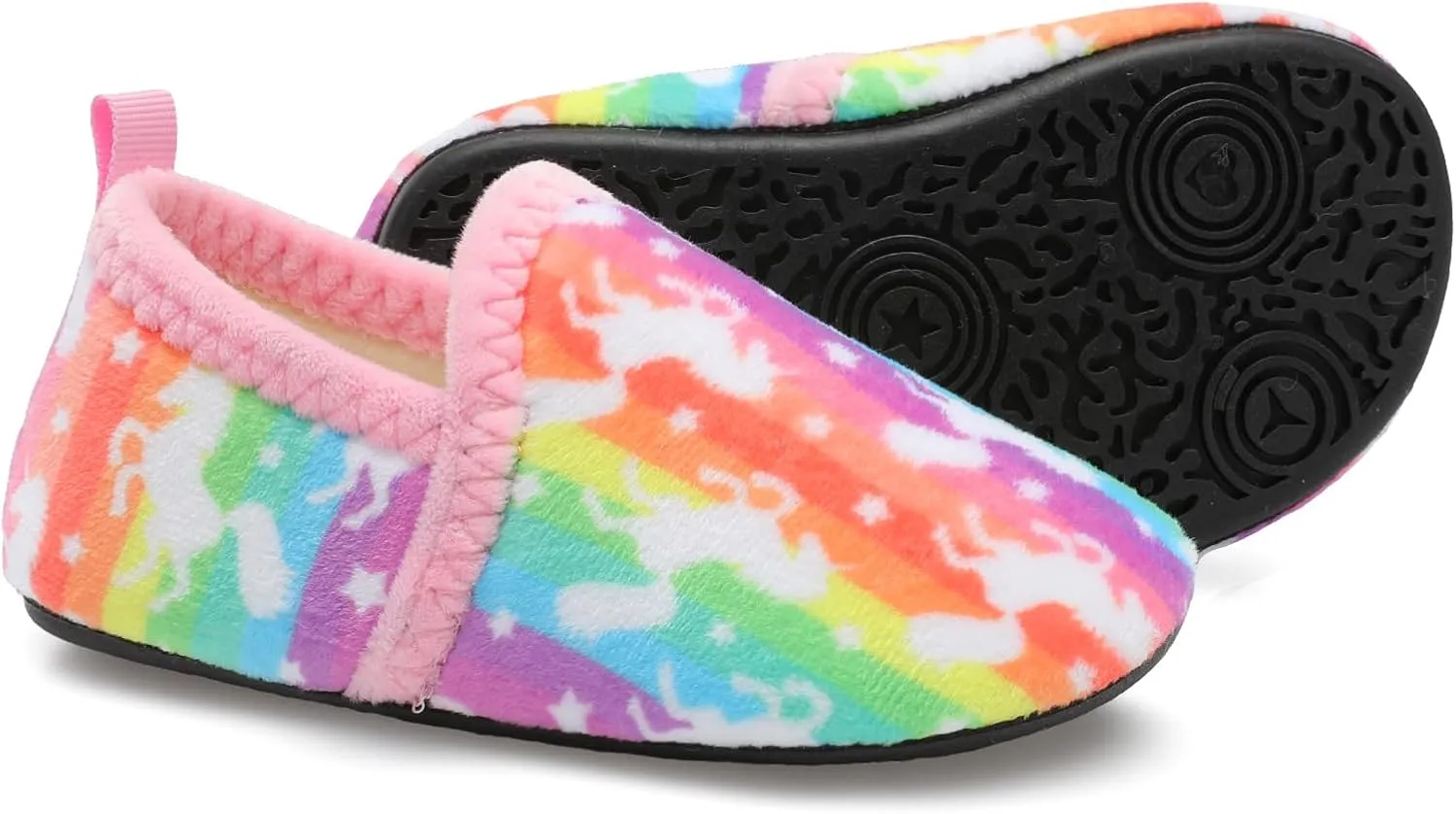 L-RUN Toddler Boys Girls House Slippers Indoor Home Shoes Warm Slipper Socks for Kids Baby Soft Winter Warm Walking Shoes