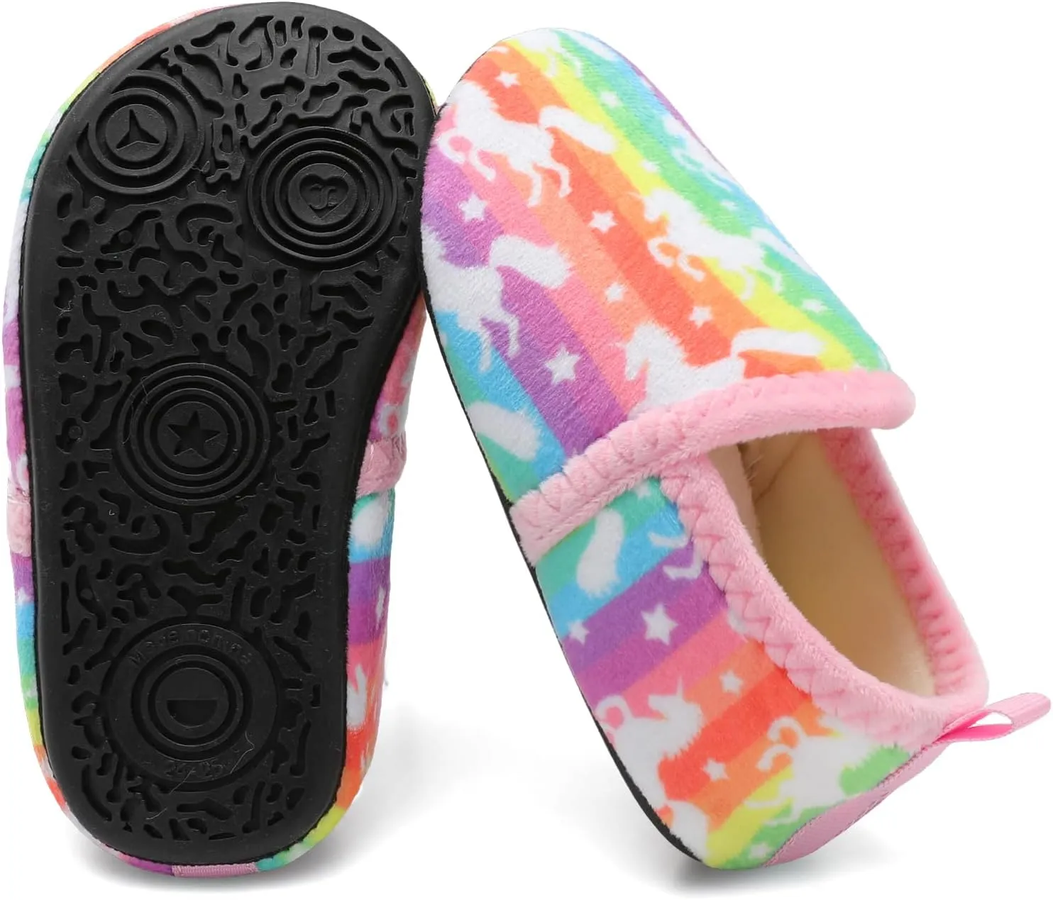 L-RUN Toddler Boys Girls House Slippers Indoor Home Shoes Warm Slipper Socks for Kids Baby Soft Winter Warm Walking Shoes