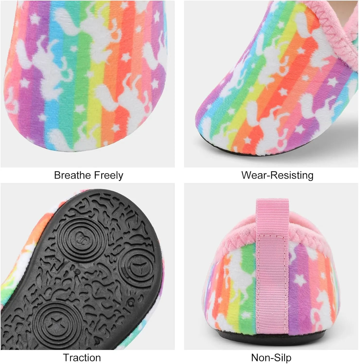 L-RUN Toddler Boys Girls House Slippers Indoor Home Shoes Warm Slipper Socks for Kids Baby Soft Winter Warm Walking Shoes