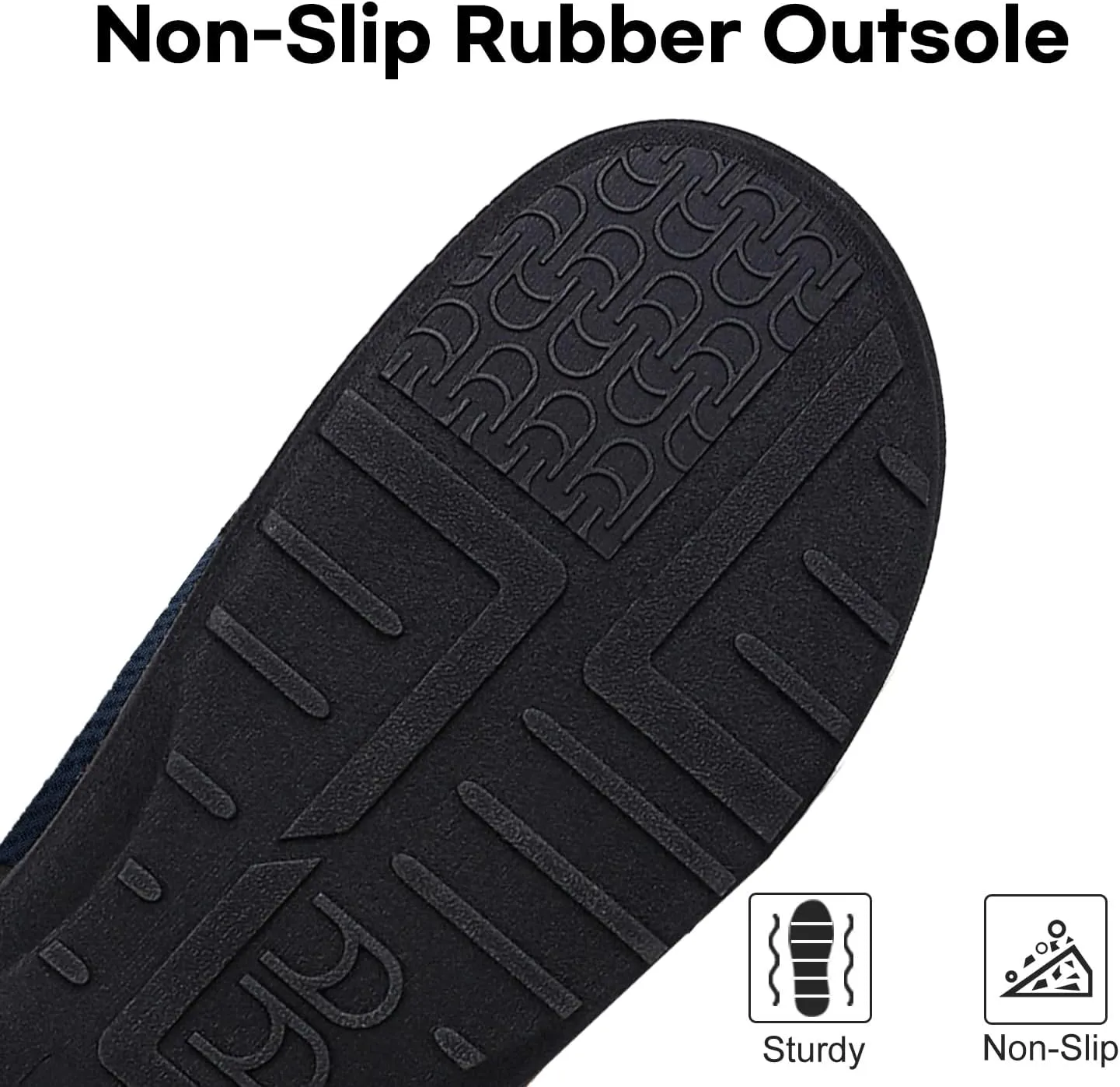 LongBay Men's Slippers Warm Bedroom House Shoes Slip-On Memory Foam Winter House Slippers for Indoor Outdoor