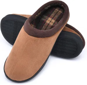 LORDFON Memory Foam Mens Slippers Slip-On Comfy House Slippers for Men Indoor Outdoor Non-Slip Warm Winter Men’s Bedroom Slippers Size