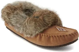 Manitobah Street Moccasin - Womens Outdoor Slipper, Fleece-Lined, Suede Leather, Turtle Rubber Sole