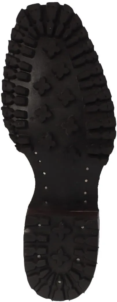 Mens Cognac Leather Motorcycle Boots Crocodile Tail Print Square Toe