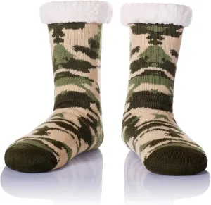 Men's Fleece Lined Cozy Extra Thick Slipper Socks Winter Non-Slip Fuzzy Home Sleeping Stockings