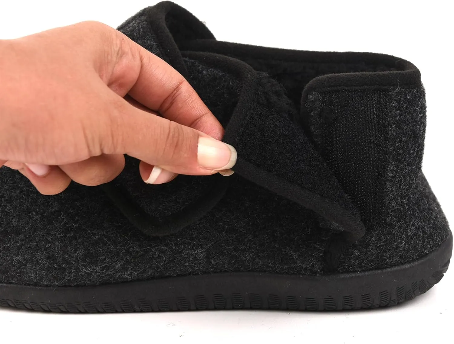 Men's Memory Foam Diabetic Slippers, Extra Wide Adjustable House Shoes for Swollen Feet, Arthritis, Edema, Soft Comfortable Non-Slip Slippers for Indoor and Outdoor Use