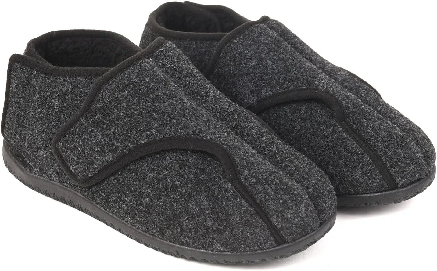 Men's Memory Foam Diabetic Slippers, Extra Wide Adjustable House Shoes for Swollen Feet, Arthritis, Edema, Soft Comfortable Non-Slip Slippers for Indoor and Outdoor Use