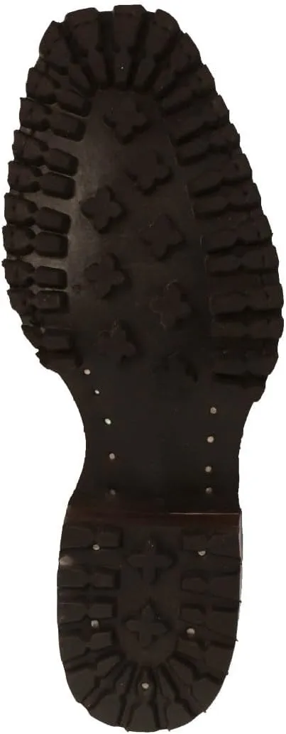 Mens Rustic Sand Leather Motorcycle Boots Crocodile Tail Print Square Toe