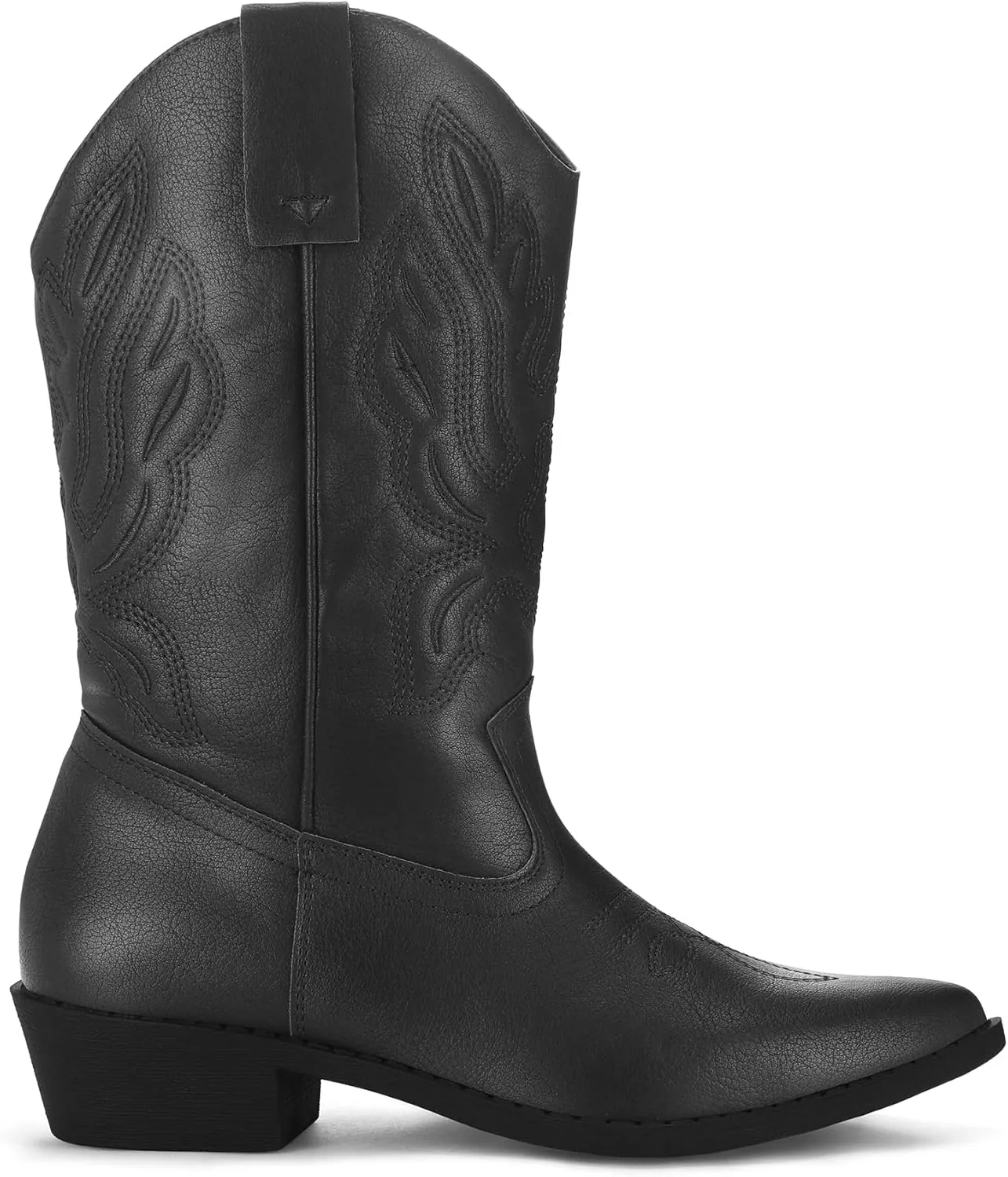 mysoft Women's Western Cowboy Boots Embroidered Mid-Calf Pointed Toe Cowgirl Boot