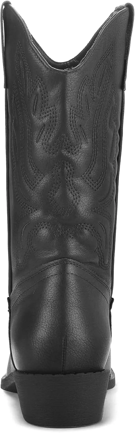 mysoft Women's Western Cowboy Boots Embroidered Mid-Calf Pointed Toe Cowgirl Boot