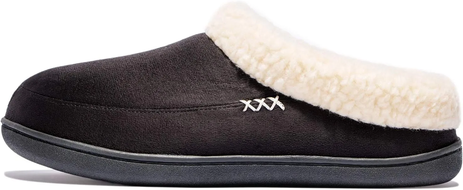 NewDenBer Women's Cozy Memory Foam Slippers Suede Fuzzy Plush Fleece Lined Slip On Indoor Outdoor House Shoes