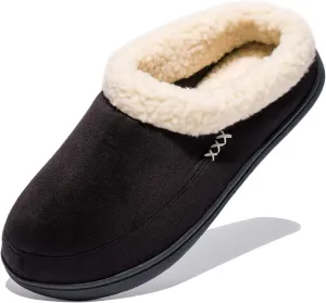 NewDenBer Women's Cozy Memory Foam Slippers Suede Fuzzy Plush Fleece Lined Slip On Indoor Outdoor House Shoes