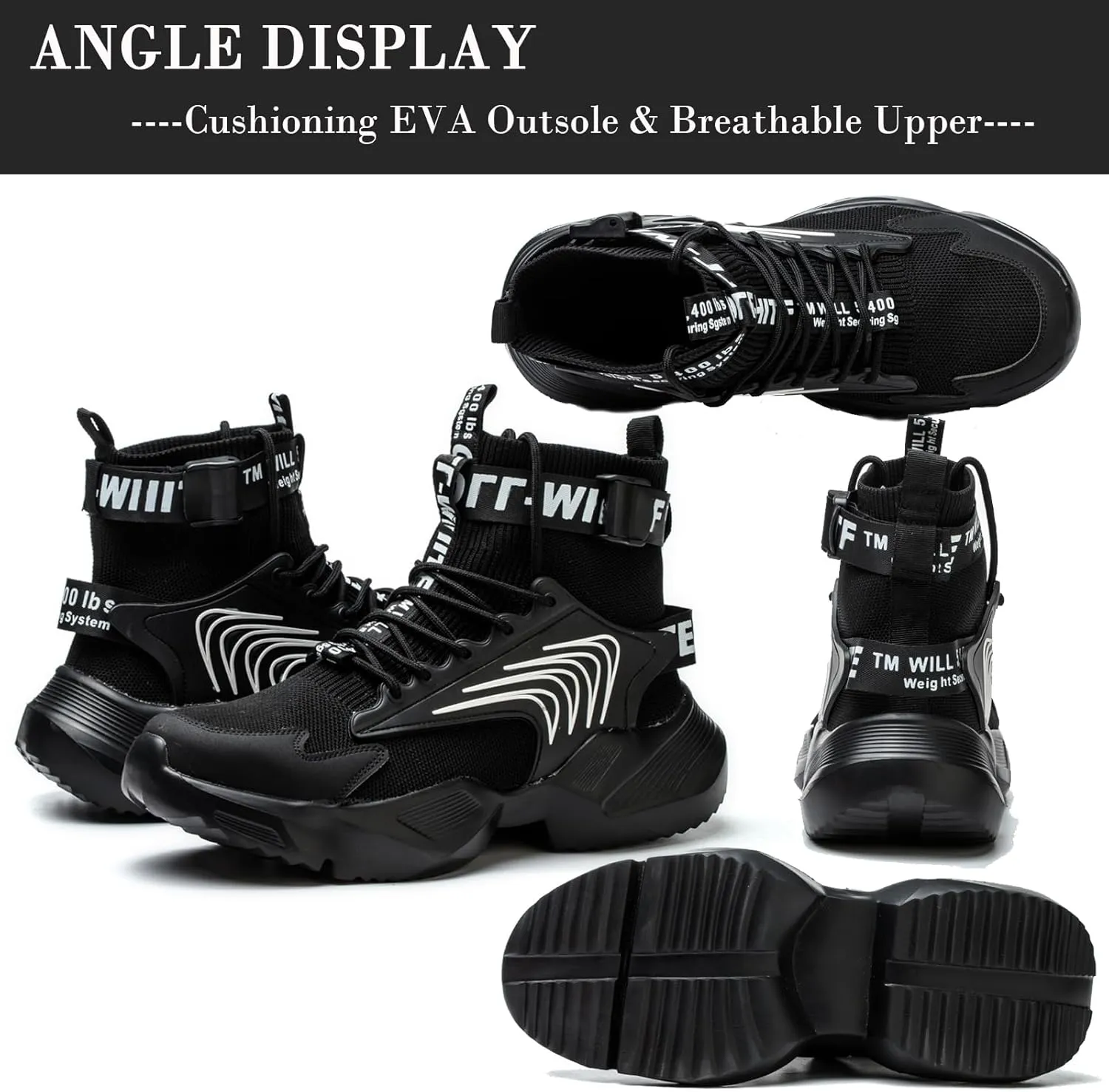 Nutropa Steel Toe Shoes for Men Women Work Safety Footwear Lightweight Breathable Comfortable Industrial Construction Sneakers