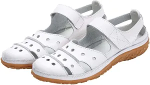 oiangi Womens Sandals Comfortable Wedge Sandals Summer Casual Hollow Hole Closed Toe Hook and Loop Sandals Lightweight Outdoor Non-Slip Ladies Shoes