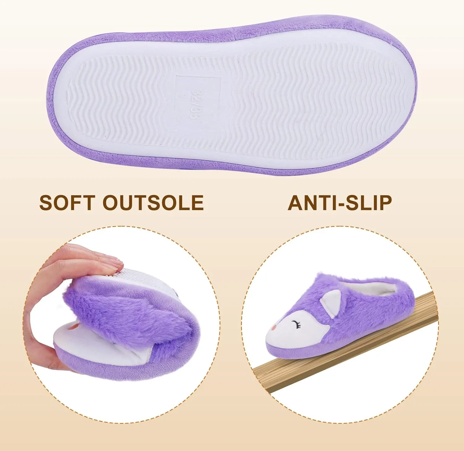 Orthoshoes Girls Fluffy Slippers,Faux Fur Fuzzy Slip-on House Slippers Clog Memory Foam House Shoes with Ribbon Bow for Girls Bedroom Indoor