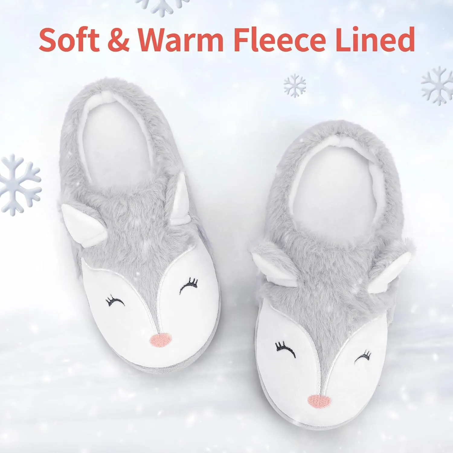 Orthoshoes Girls Fluffy Slippers,Faux Fur Fuzzy Slip-on House Slippers Clog Memory Foam House Shoes with Ribbon Bow for Girls Bedroom Indoor