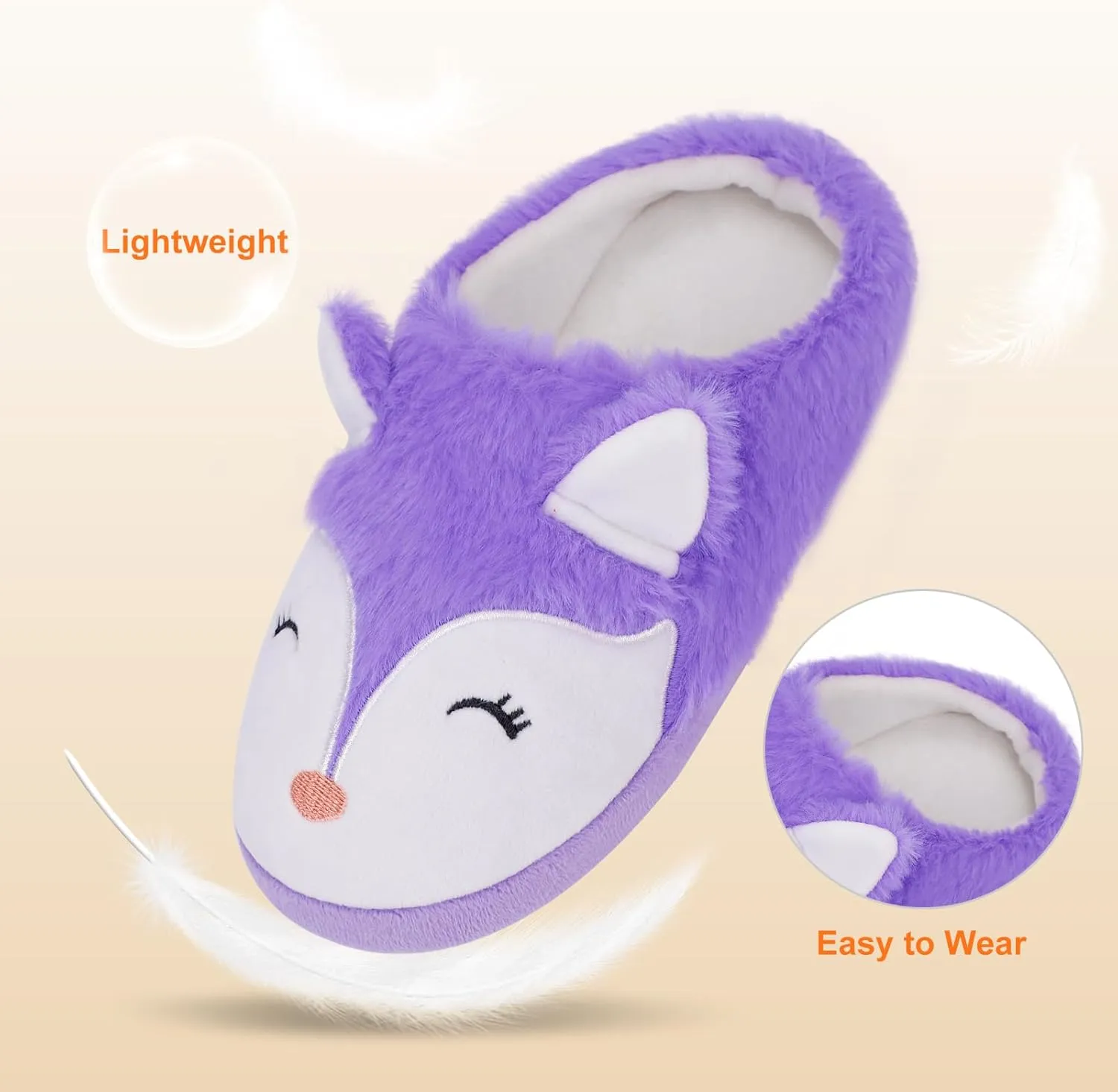 Orthoshoes Girls Fluffy Slippers,Faux Fur Fuzzy Slip-on House Slippers Clog Memory Foam House Shoes with Ribbon Bow for Girls Bedroom Indoor