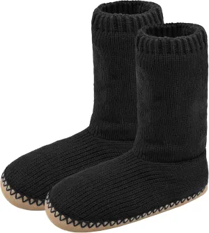 Panda Bros Cozy Boot Slippers for Men Indoor, Fuzzy House Shoes with Non Slip Gripper Soles, Winter Knitted Non-Skid Home Warm Floor Socks