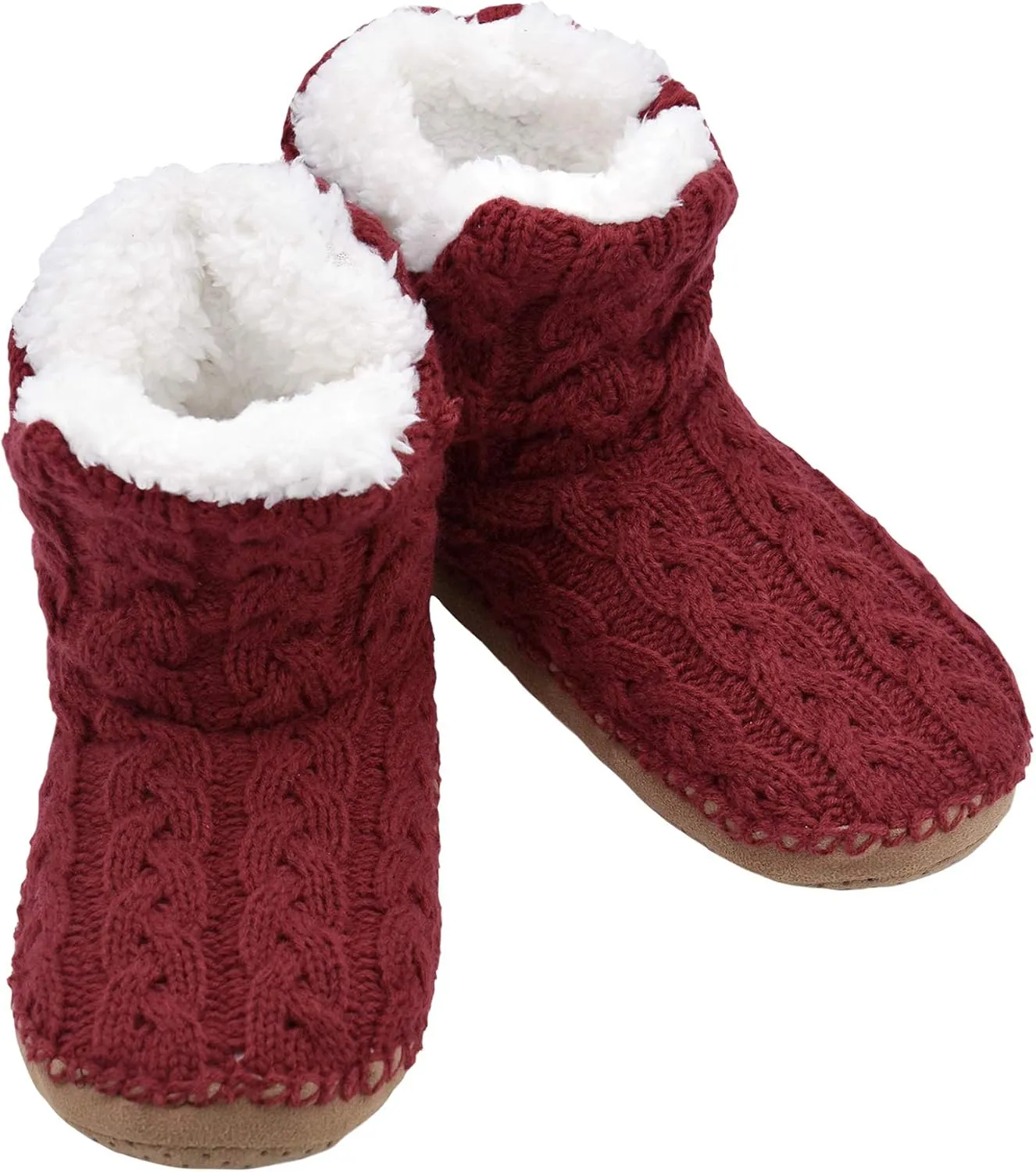 Panda Bros Slipper Socks For Women With Grippers, Fuzzy Womens Slipper Booties With Non Slip Bottoms, Cozy Warm House Slippers