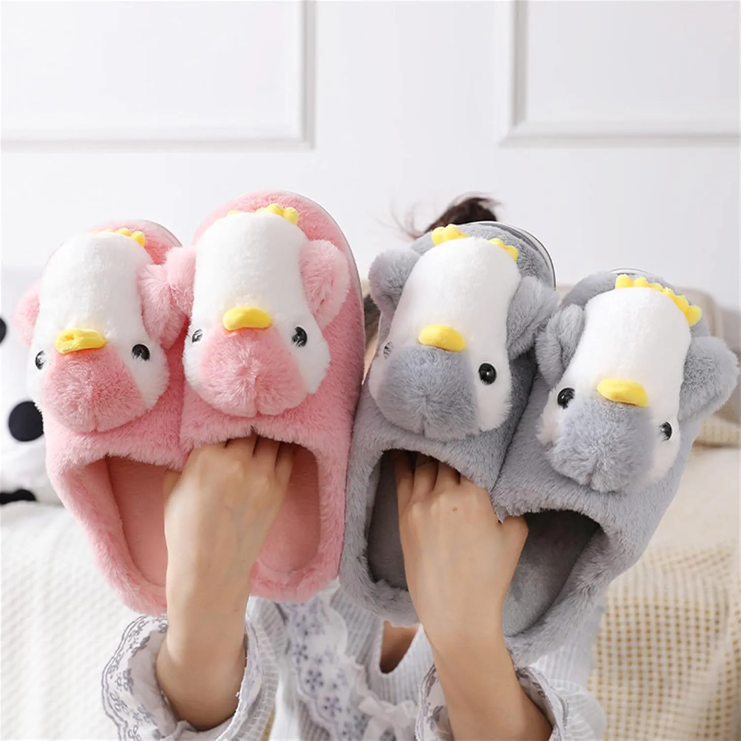 Penguin slippers Womens Animal Slippers Novelty Cozy Fuzzy Slippers Soft Plush Winter Warm House Shoes