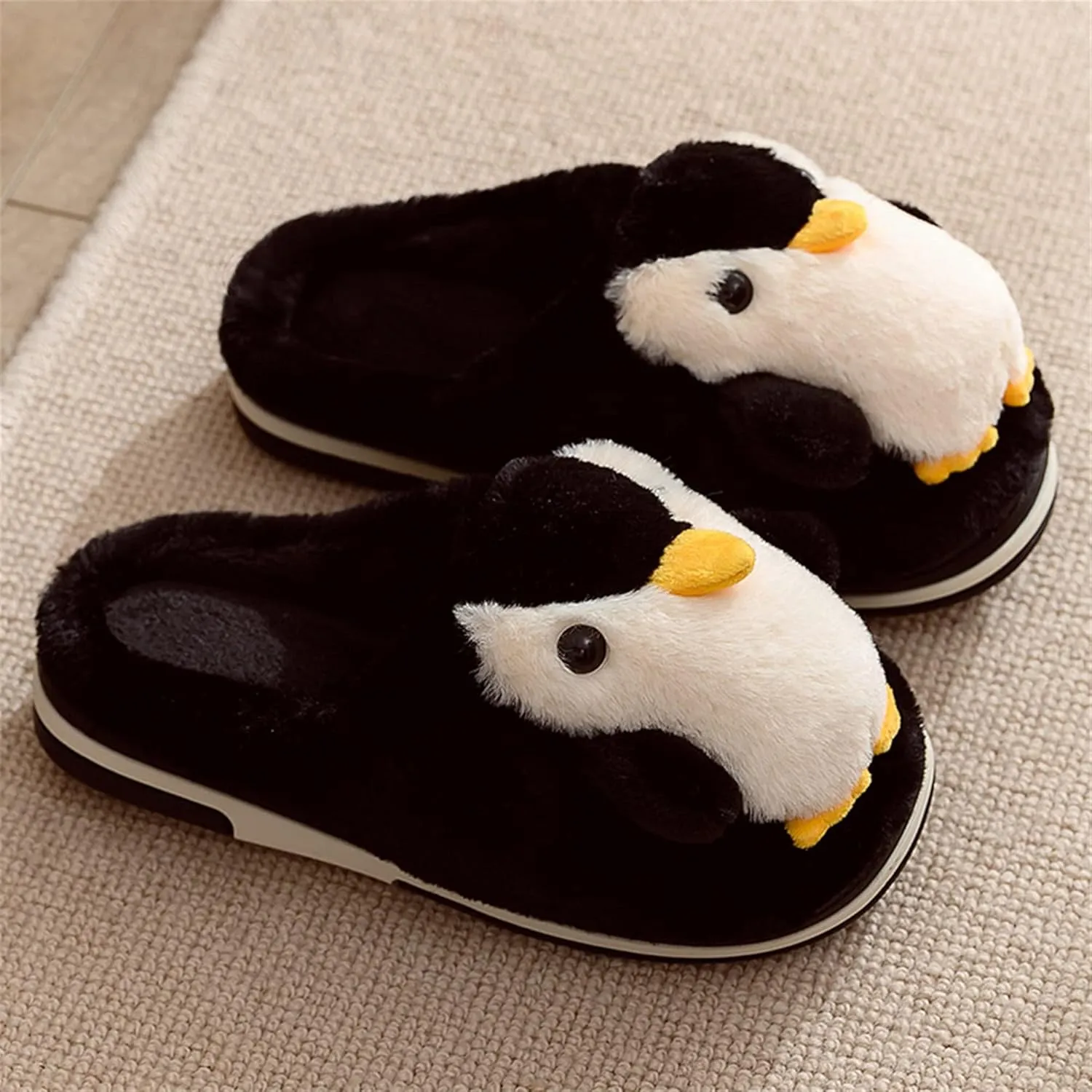 Penguin slippers Womens Animal Slippers Novelty Cozy Fuzzy Slippers Soft Plush Winter Warm House Shoes