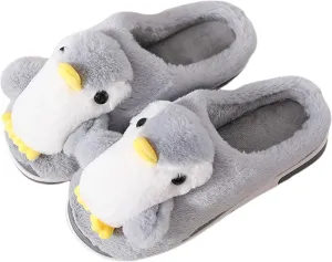 Penguin slippers Womens Animal Slippers Novelty Cozy Fuzzy Slippers Soft Plush Winter Warm House Shoes