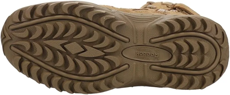 Reebok Work Womens Rapid Response Rb 8 Inch Side Zip Composite Toe Work Safety Shoes Casual - Brown