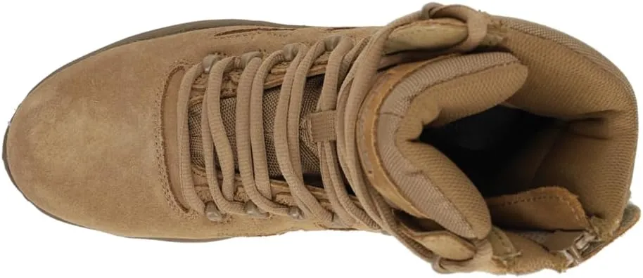 Reebok Work Womens Rapid Response Rb 8 Inch Side Zip Composite Toe Work Safety Shoes Casual - Brown