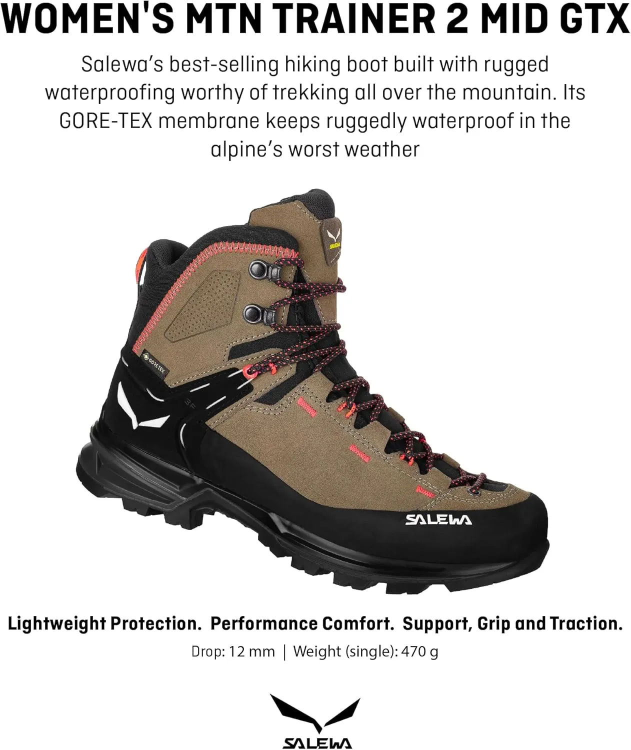 Salewa Women's Mountain Trainer 2 Mid Gore-Tex Waterproof GTX Hiking Boot