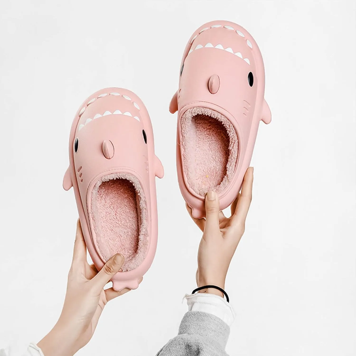 Shark Slippers For Women Men Cozy Funny Fuzzy Slippers For Women Bedroom Slippers House Shoes Slippers Cute Animal Non Slip Warm Slippers For Fall and Winter Indoor Outdoor