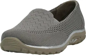 Skechers Women's Reggae Fest-Willows-Wide Loafer Flat, Dark Taupe, 11 W US