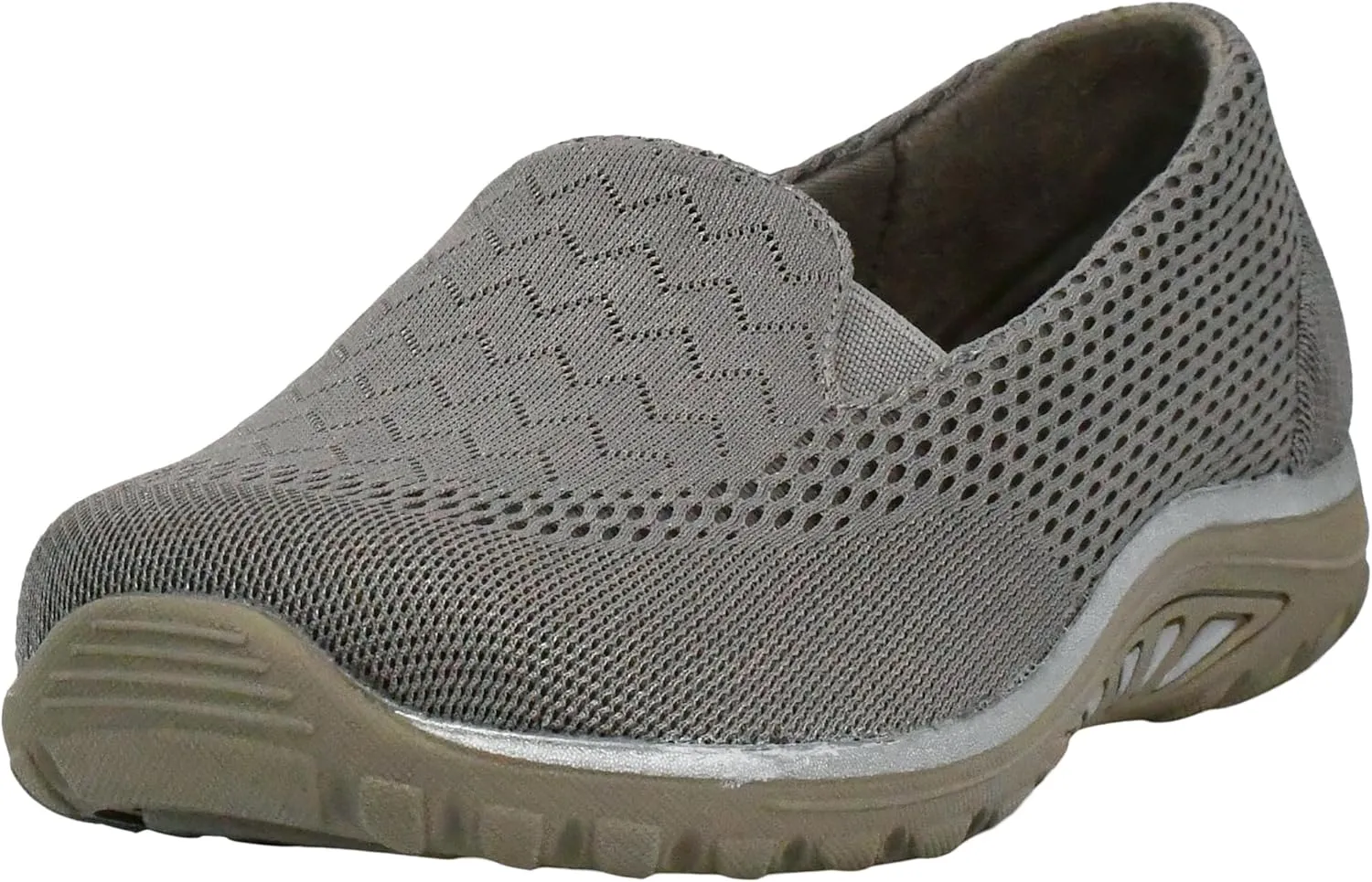 Skechers Women's Reggae Fest-Willows-Wide Loafer Flat, Dark Taupe, 11 W US