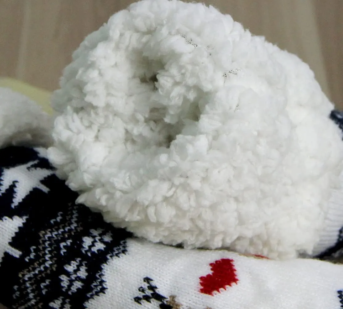 Slipper Socks for Women with Gripper - Winter Non Slip Thick Fuzzy Socks - Warm Cozy Christmas Gift