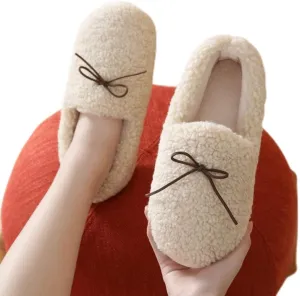 Slippers Wool-Like,Postpartum Bag with Cotton Slippers, Soft Bottom Confinement Shoes for Autumn and Winter-White_40-41,Comfy Slipper