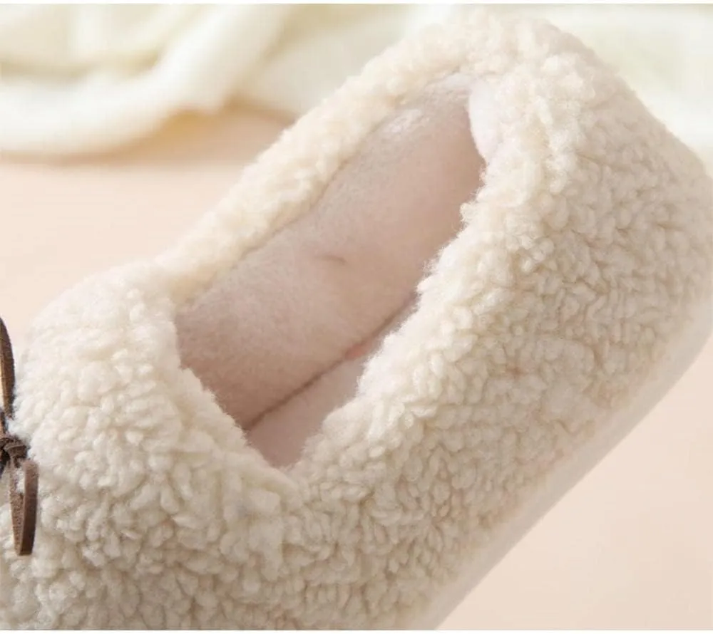 Slippers Wool-Like,Postpartum Bag with Cotton Slippers, Soft Bottom Confinement Shoes for Autumn and Winter-White_40-41,Comfy Slipper