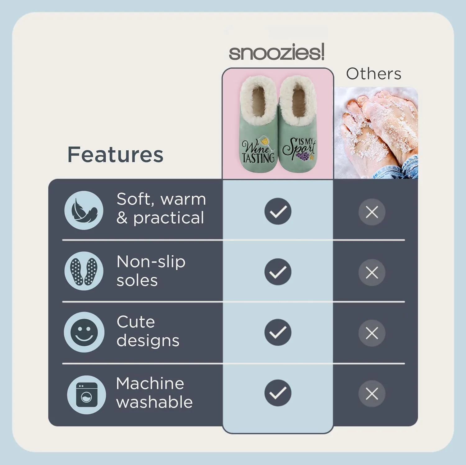 Snoozies Pairables Sherpa-lined Slipper Socks - Fuzzy and Cute Slippers for Women with Non-Slip Sole - Ladies Warm Slippers