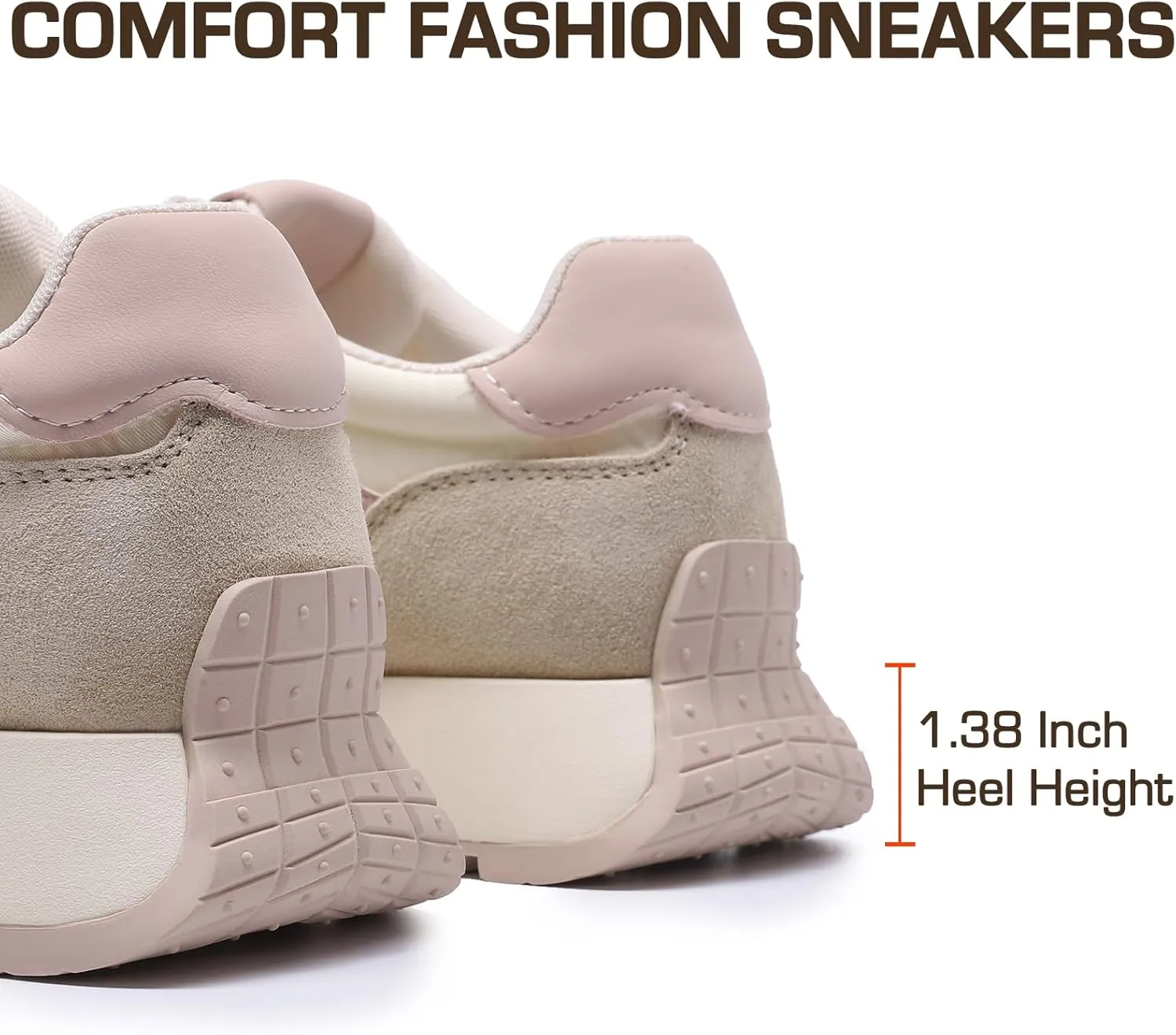 somiliss Sneakers for Women Breathable Fabric Genuine Leather Suede Upper Non Slip Walking Shoes Running Tennis Fashion Sneakers